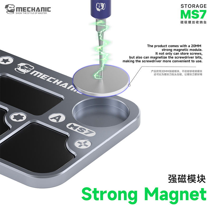 Electronics Repair Mat - MECHANIC MS7 Magnetic Screw Storage Organizer