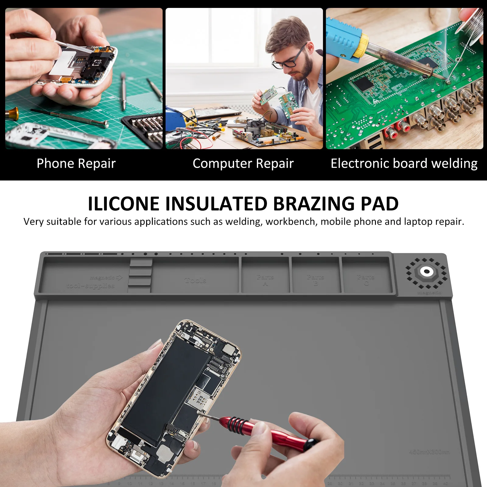 Soldering Station Mat Silicone - Electronics Repair Mat recension och pris